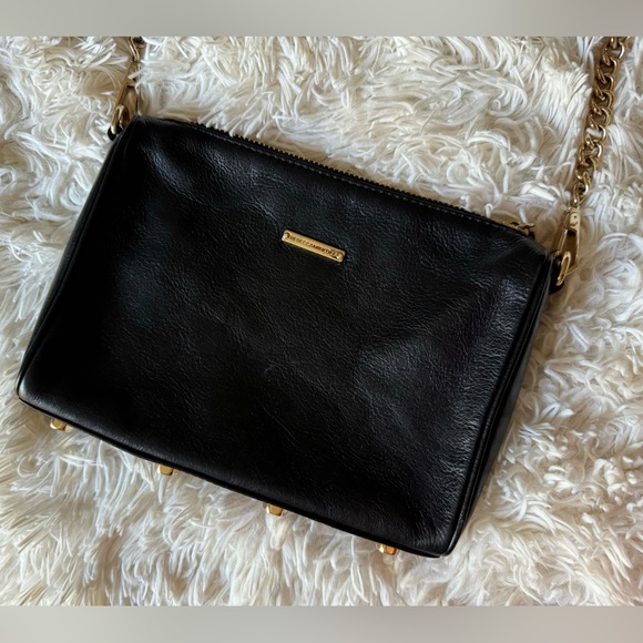 Rebecca Minkoff Crossbody Black Leather Bag with Gold Tone Hardware - Picture 5 of 14
